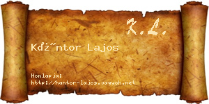 Kántor Lajos névjegykártya