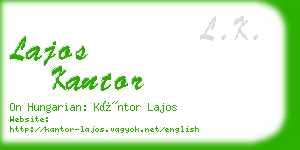 lajos kantor business card